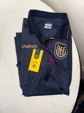 Marathon Men's Navy Polo Shirt with Bronze Accent